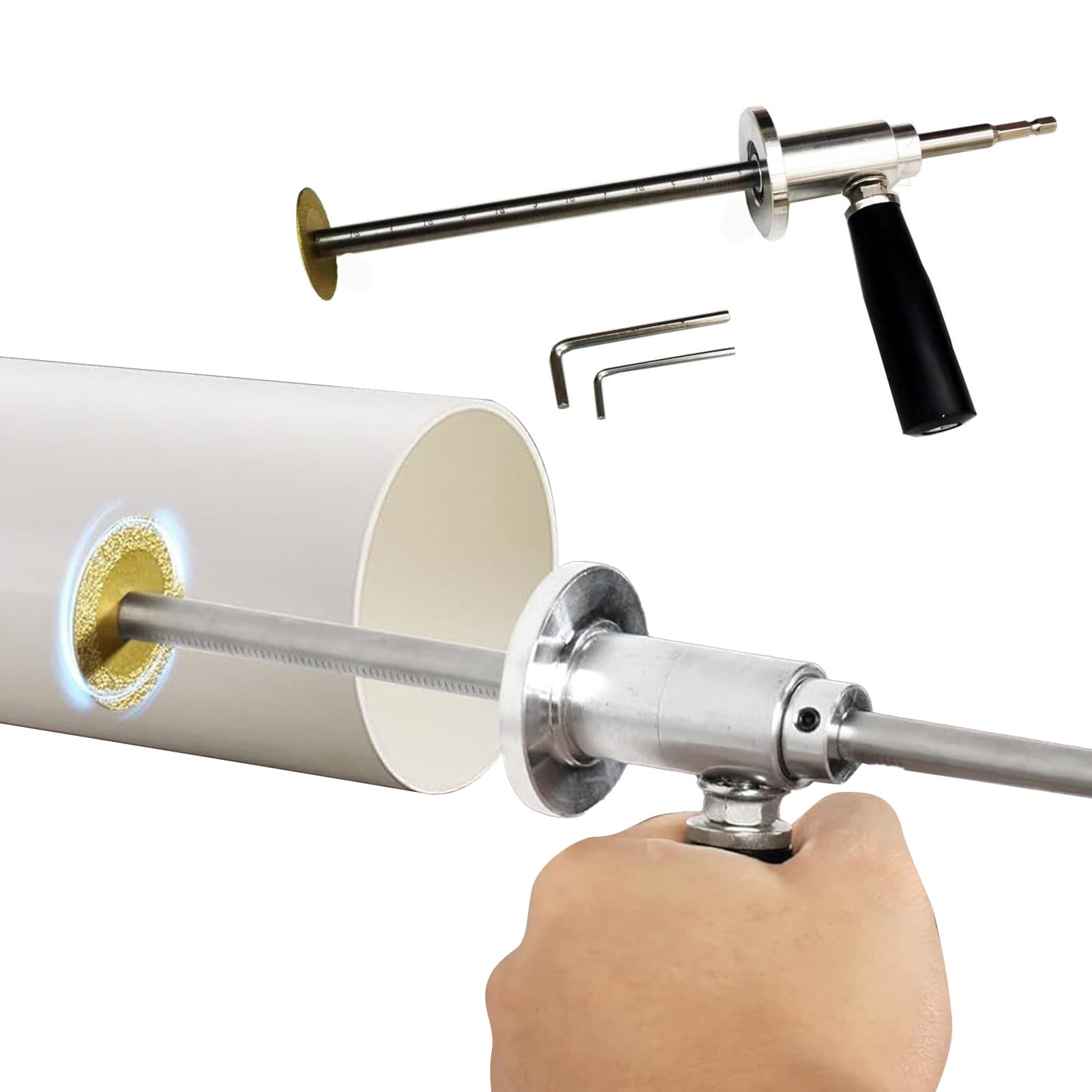 Cortatubos Interno PVC | Herramienta Para Cortar Tuberías PVC Antideslizante - Accesorio Ergonómico Antideslizante para Taladro de Fontanería y Reparaciones Domésticas