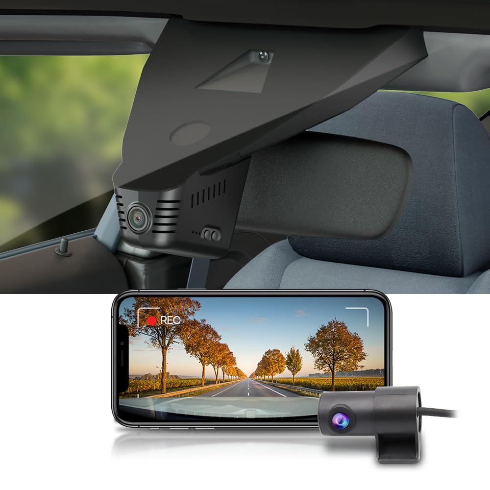 Fitcamx Dash cam Anteriore 2160P+Posteriore 1080P Adatta per Volkswagen Caddy 2021-2025 (D8500), OEM, Doppio Video HD Wifi, Monitoraggio Parcheggio, Sensore G, Registrazione in Loop, WDR, Scheda 128GB