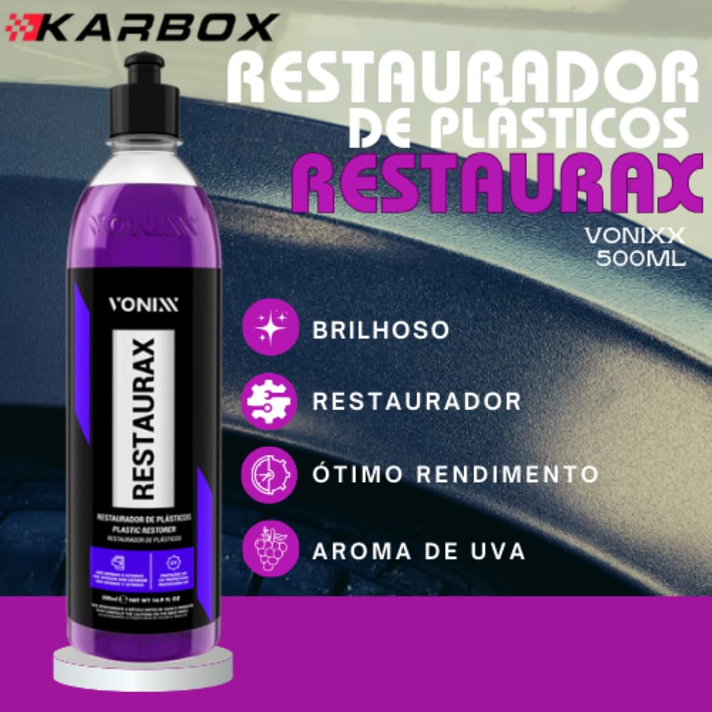 Kit Automotivos Glazy Vidros Sintra APC Restaurax Renovador Pincel