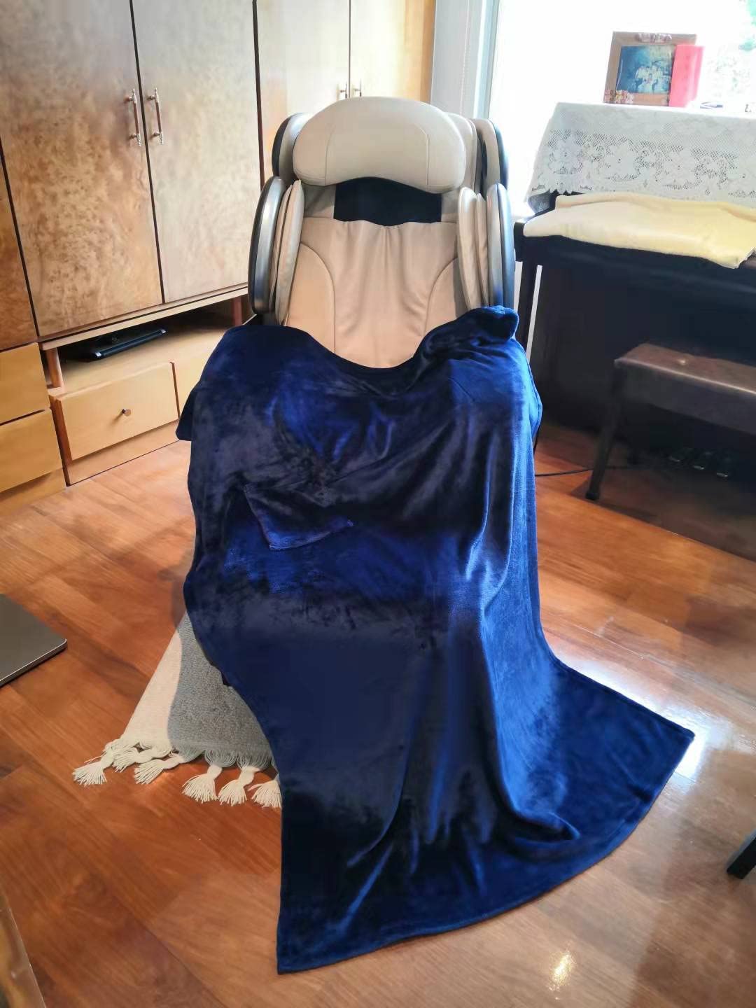 Smart Solution House Personal Heated Blanket, Hand Neck Warming Blanket, Wheelchair Leg Blanket, Stadium Traveling Camping Outdoor Activities Blanket, USB Powered, Blue Flannel Heat Blanket,