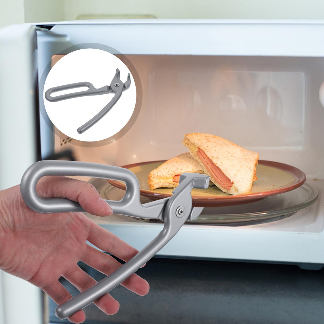 Pinza de cacerola, pinza de aluminio para pizza, abrazadera de olla de piedra para tazón, plato, bandeja 2