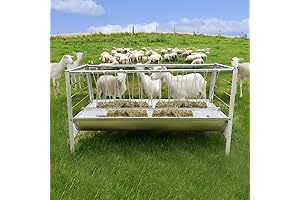 Livestock 2 in 1 Grain & Hay Feeder - Large Capacity Goat Feeder