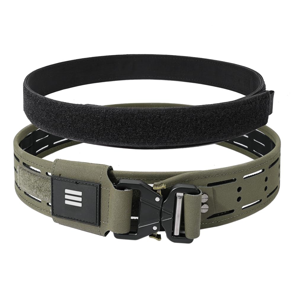 SINAIRSOFT Tactical Battle Belt,Dual Layer Combat Belt,1.75” Inner & 2.15” Outer Quick-Release Rigger MOLLE Belt