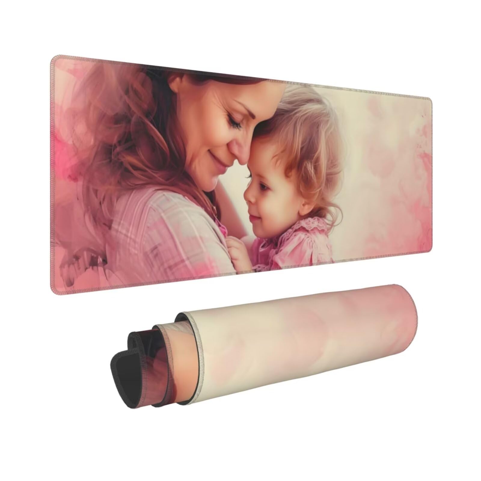 Tappetino Mouse, Tappetino Mouse Gaming Grande XXL 1500x800x3mm Tappetino Scrivania Mouse Pad, Base in Gomma Antiscivolo, Bordi Cuciti,Lavabile, Mousepad per Ufficio e Gaming (Madre figlio) R-526