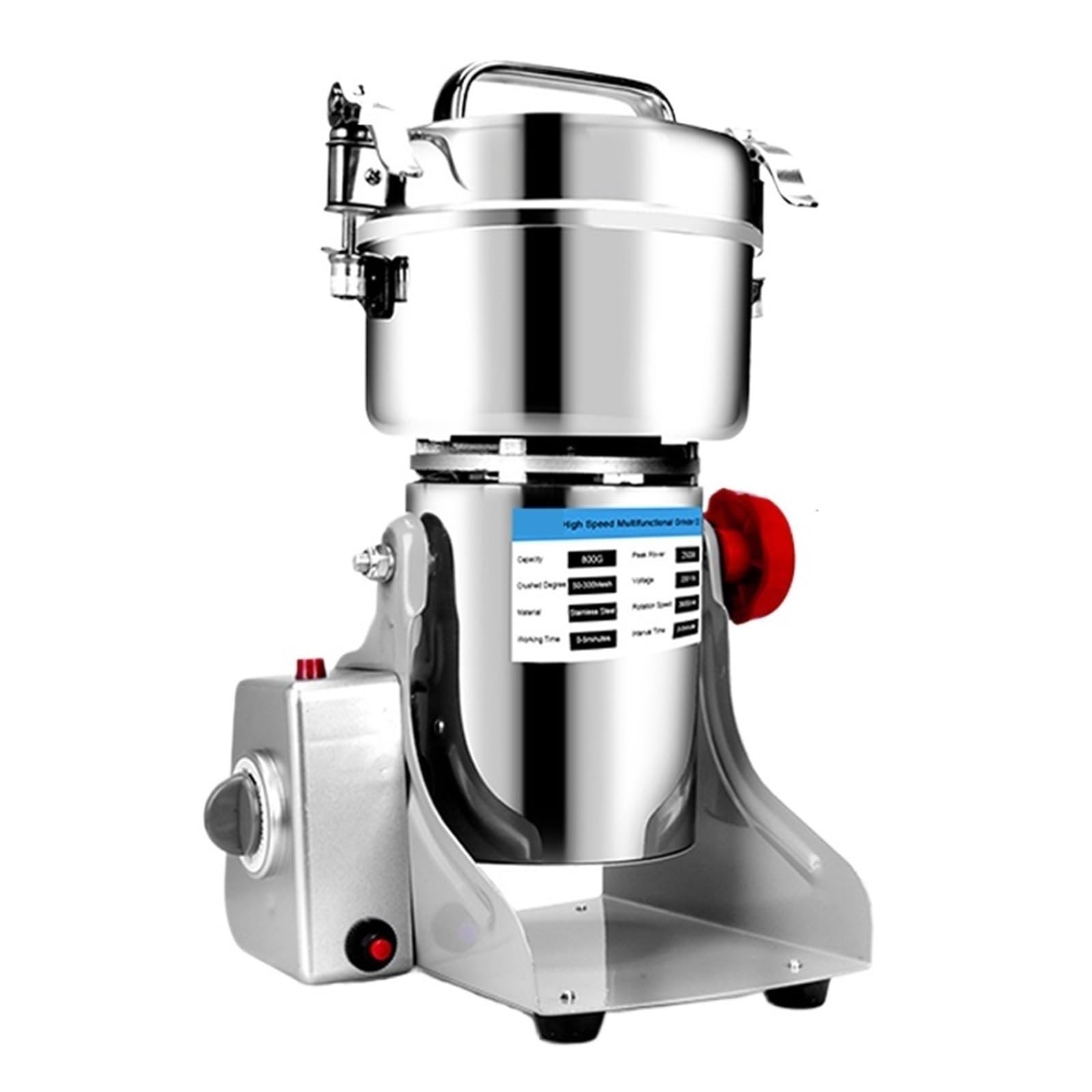 Macinino Elettrico di Grande capacità 800 g 3000 W, macinino per Erbe aromatiche, Macchina da caffè, Mulino per Cereali e spezie, Miscelatore per medicinali e Grano, per Alimenti s