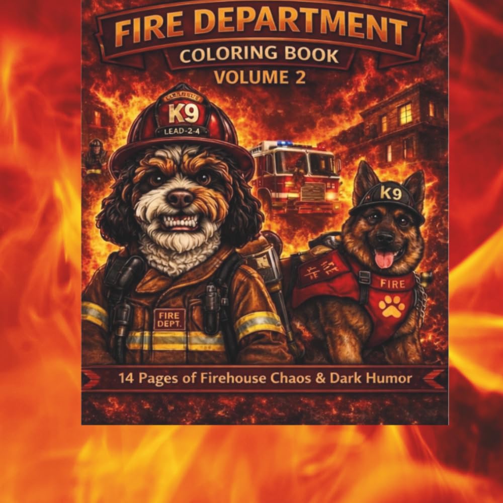 CharlieTude Fire Department Coloring Book: Dark Humor First Responders (Volume 2 of 4): 14 Pages of Firehouse Chaos, Sarcasm & Dark Humor for ... First Responders - Dark Humor Series)