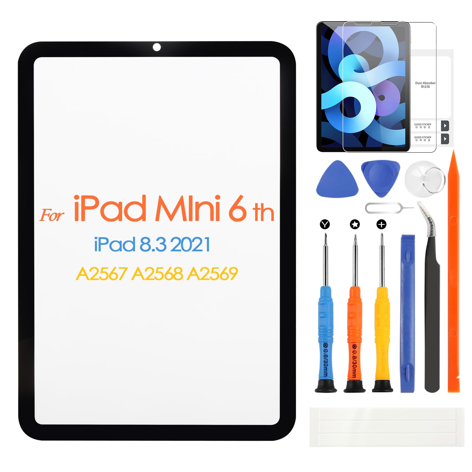 Amazon.com: ARSSLY for iPad Mini 6 Front Glass Panel for iPad 