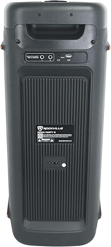 Miniatura 9 de Rockville Rock Party 9 - Altavoz Bluetooth portátil de 1000 W, woofer dual de 8 pulgadas, graves profundos, luces LED, entradas de micrófono de