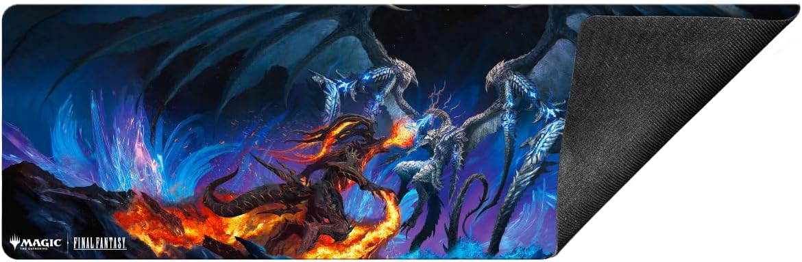 Ultra PRO - Final Fantasy x Universes Beyond Bahamut and Ifrit 8ft Table Playmat for Magic: The Gathering | Card Game Playmat, Final Fantasy Collectibles, Desk Mat Mousepad