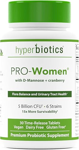 Miniatura 1 de Hyperbiotics Probióticos Pro para mujeres  Tabletas de liberación de tiempo  Suplemento nutricional premium  Vegano sin lácteos y gluten  Digestión