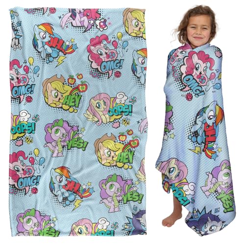 LOGOVISION My Little Pony MLP Pop Art Pattern Kids Silky Touch Blanket, 36