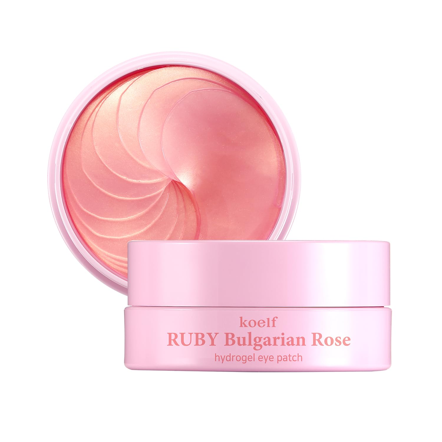 Koelf Ruby & Bulgarian Rose Hydrogel Eye Patch 60ea (30pairs) - Soothing, Hydrating Eye Mask with Rose Water, Green Tea and Yuja for Brighter Under Eye, for Puffy Eyes, Eye Bags