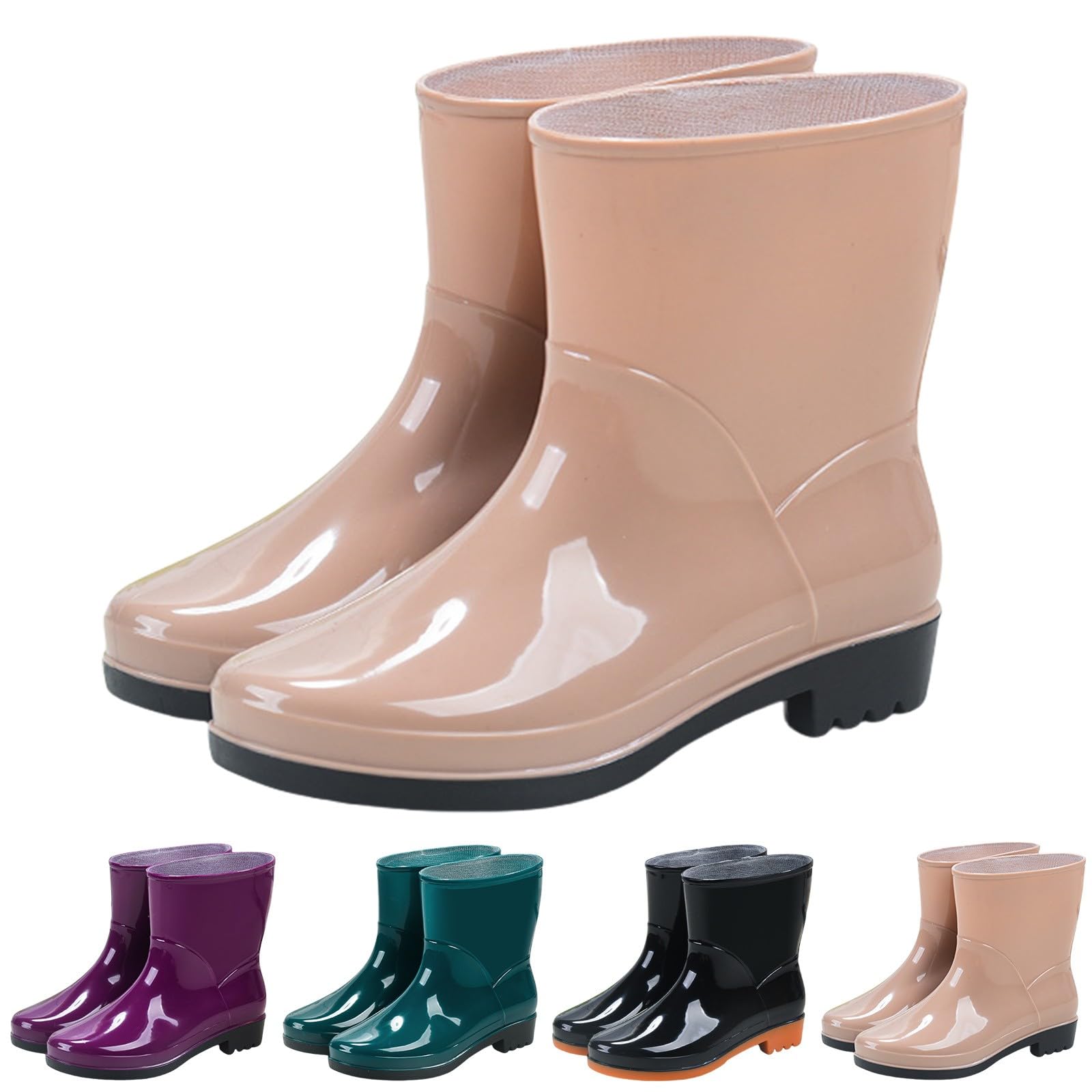 Botas de goma para mujer, medias altas, botas de lluvia, botas de goma, impermeables, botines de goma, antideslizantes, para jardín, botas de lluvia, para exteriores, botas Wellington