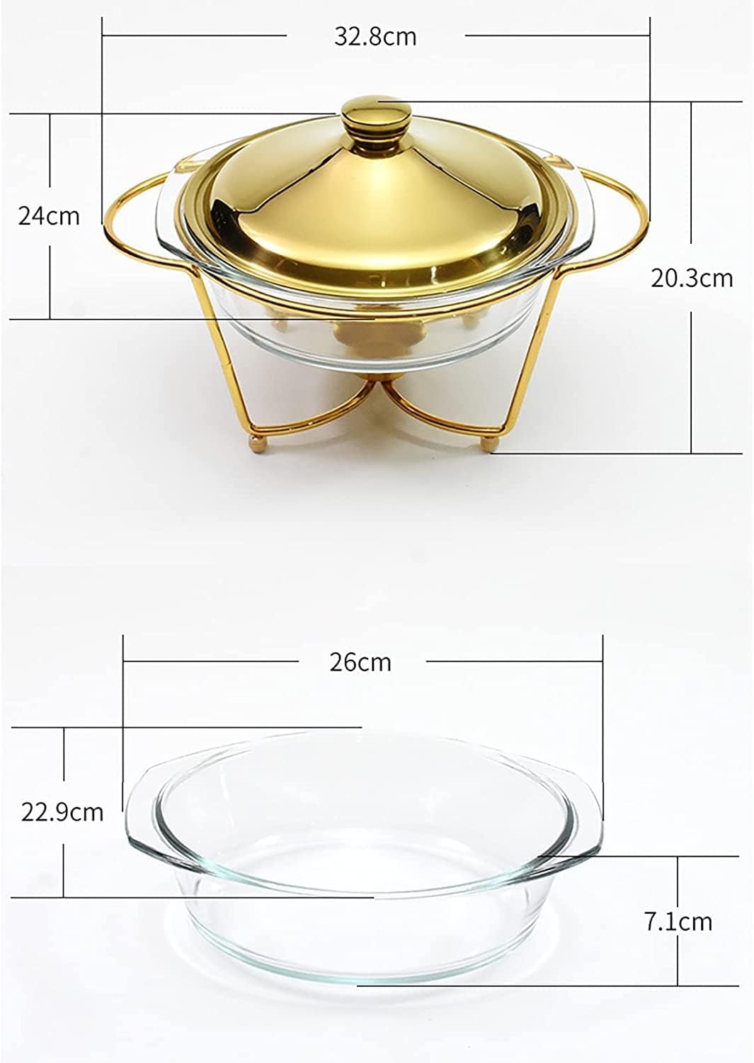 Set di scaldavivande da buffet, 2 litri, per buffet, catering, catering, con coperchio, per buffet, banchetti, catering, eventi, argento