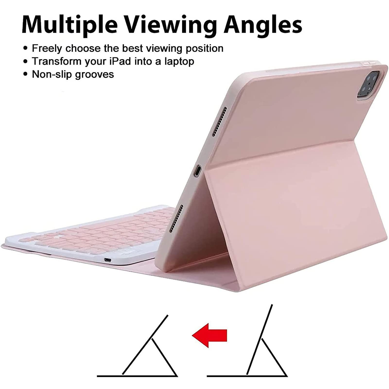 Coque Clavier pour iPad Air 5/Air 4e gén 10.9" 2022/2020, QWERTY Clavier Magnétique Détachable avec Fente pour Stylo, Housse de Clavier sans Fil avec Souris Bluetooth pour iPad Air 10.9", Jaune