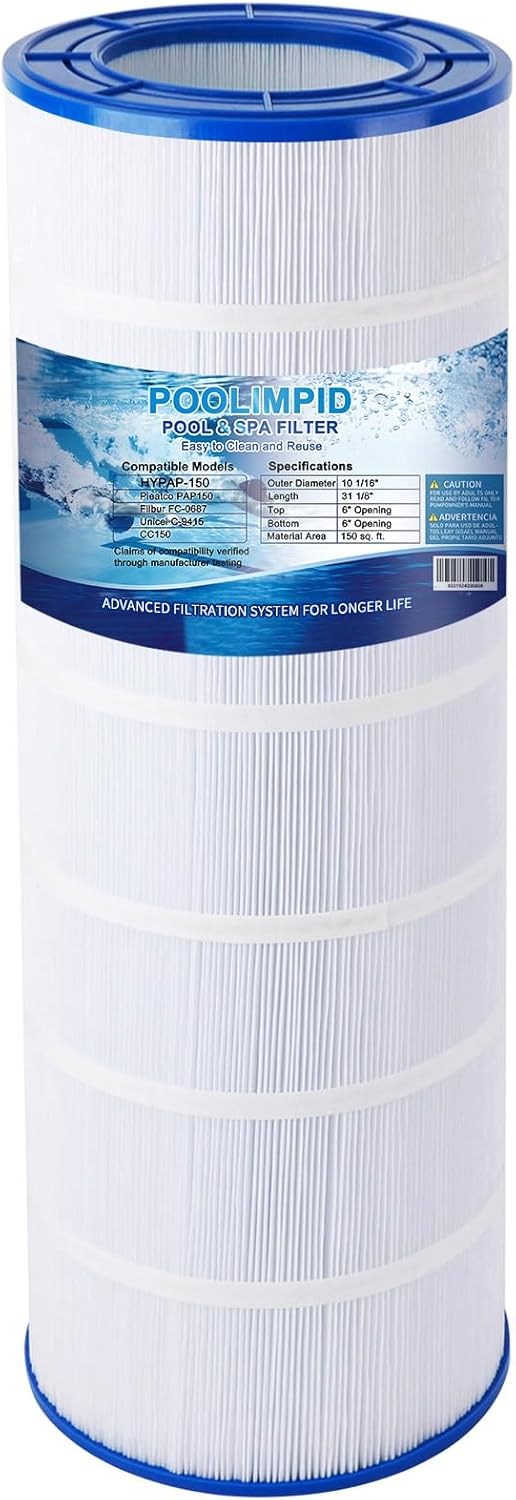 CC150 Pool Filter Compatible with CCRP150, R173216, Pleatco PAP150, Unicel C-9415, Ultral-C4, 59054300, Filbur FC-0687, 160317, 160355, 160352, 150 sq.ft. 1 Pack