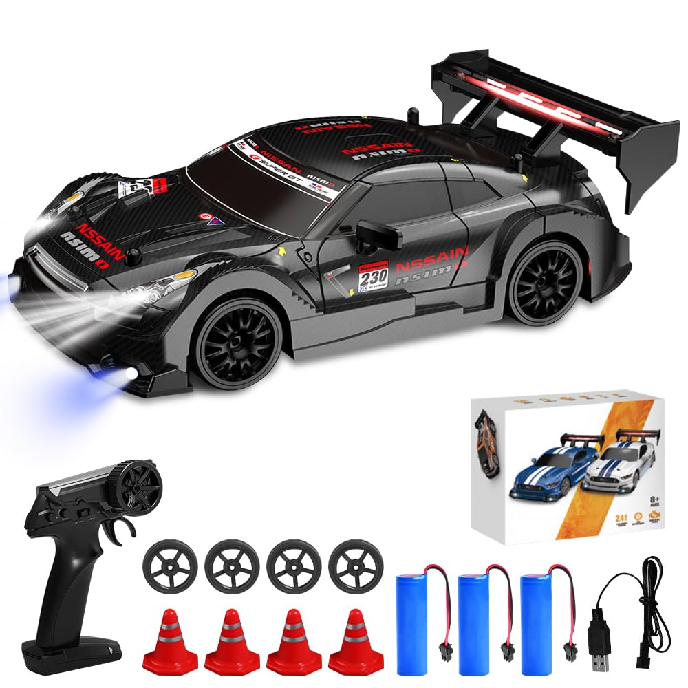 Drift 2.4G 4WD Mini RC Drift Car 1:24 zdalnie sterowany samochód z oświetleniem LED lub pilotem zdalnego sterowania dla dzieci dla chłopców i dziewcząt