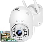 [Color Night] WiFi Outdoor Security Camera, GENBOLT Floodlight Wireless Home Surveillance Exterieur Camera, 1080P PTZ IP CCTV House Camera System, 2-way Audio, Smart Humanoid Alarm, Motion Sensor Detection, Auto Tracking, Loop Recording, 4X Digital Z