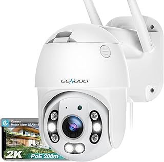 GENBOLT Outdoor Wi-Fi Camera [DC&PoE],2.5K Outdoor Surveillance Camera PoE CCTV IP Security Camera with Color Night Visio…