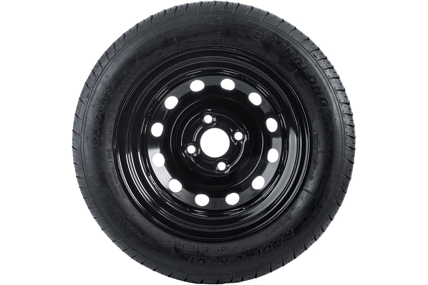 Roue de remorque 155/70 R13 LINGLONG R701 75N avec jante acier noire UNITRAILER 4Jx13 H2 4x100 ET30 – roue complète 13 pouces pour remorques et caravane