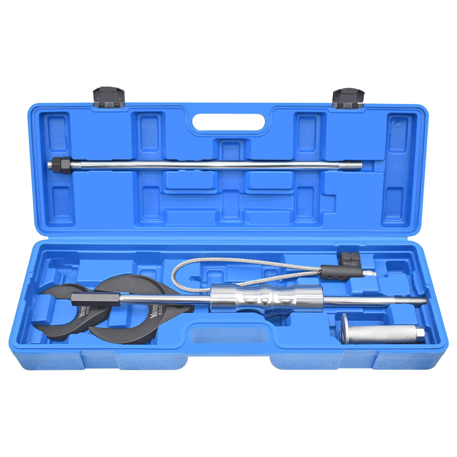 Photo 1 of 11 Piece Inner CV Axle Removal Tool, Heavy Duty Slide Hammer Puller Set, 63mm 48mm CV Joint Fork, Outer CV Joint Adapter and Steel Cable Adapter, Front Wheel Drive Axle Half Shaft Removal Tool Kit