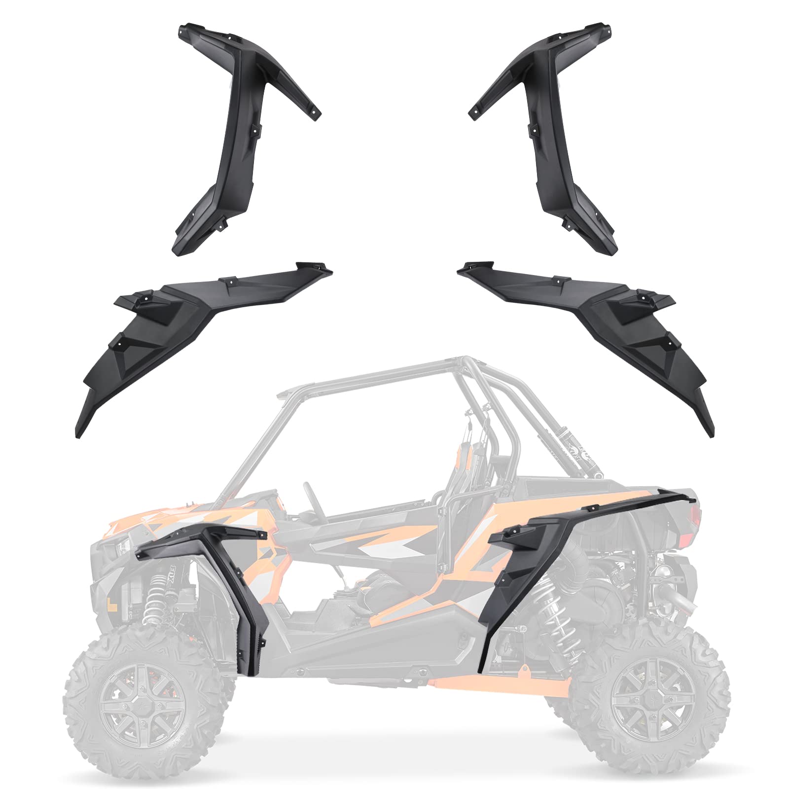 Photo 1 of kemimoto Fender Flare Compatible with RZR, XP 1000 Turbo Extended Fender Flare Against Mud and Dirt 8.5 Inch Mud Flap Compatible with Polaris RZR XP 1000, XP 4 1000, XP Turbo, XP 4 Turbo, Turbo S / 4