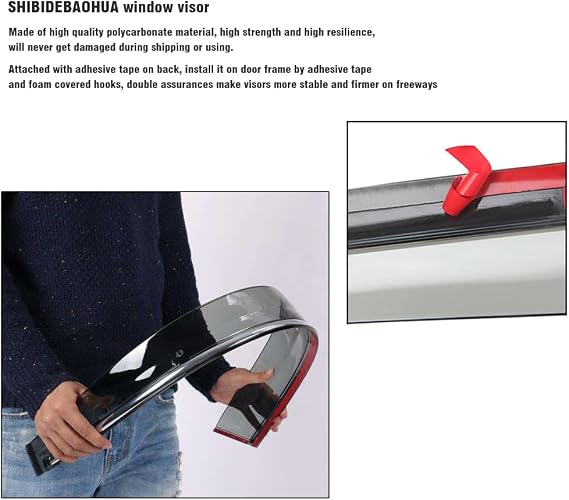Window Visors Rain Guards Compatible with Acura MDX 2014-2020