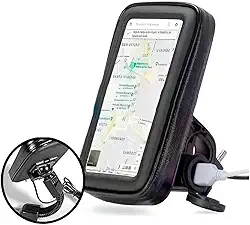 Suporte de Celular para Moto e Bicicleta com Carregador USB, 360°, 17,4 x 10,5 cm, Preto
