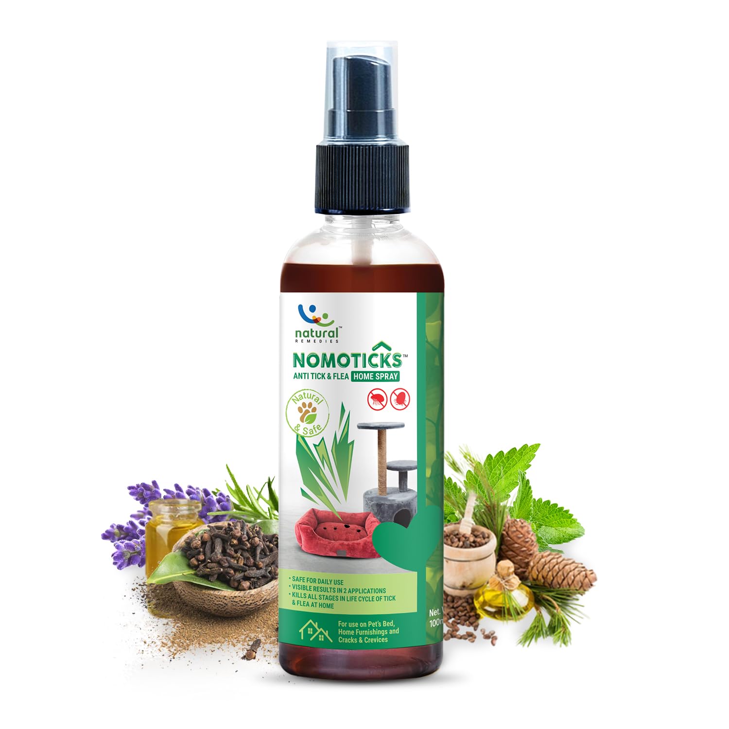 Natural Remedies Nomoticks Anti-Tick & Flea Home Spray, Kills Ticks & Fleas for Pet Beds, Furniture & Cracks, Fast-Drying,... - Review, Price and Buying Guide