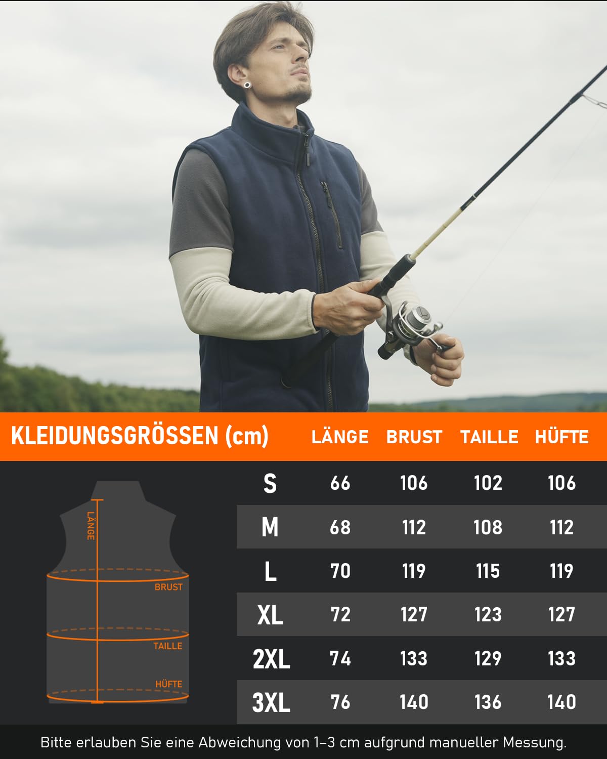 SZNX Heizweste Herren mit Powerbank – Beheizbare Weste Fleece 6 Zonen, Wärmeweste mit Akku USB, Beheizbare Jacke Herren 3 Stufen Temperatur, Heizjacke Herren Winter, Beheizte Weste