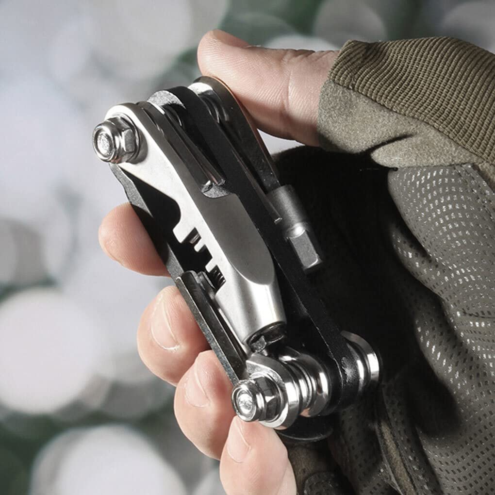 Kit Riparazione Bicicletta 15 In 1 – Set Utensili Portatile Con Chiavi E Cacciaviti