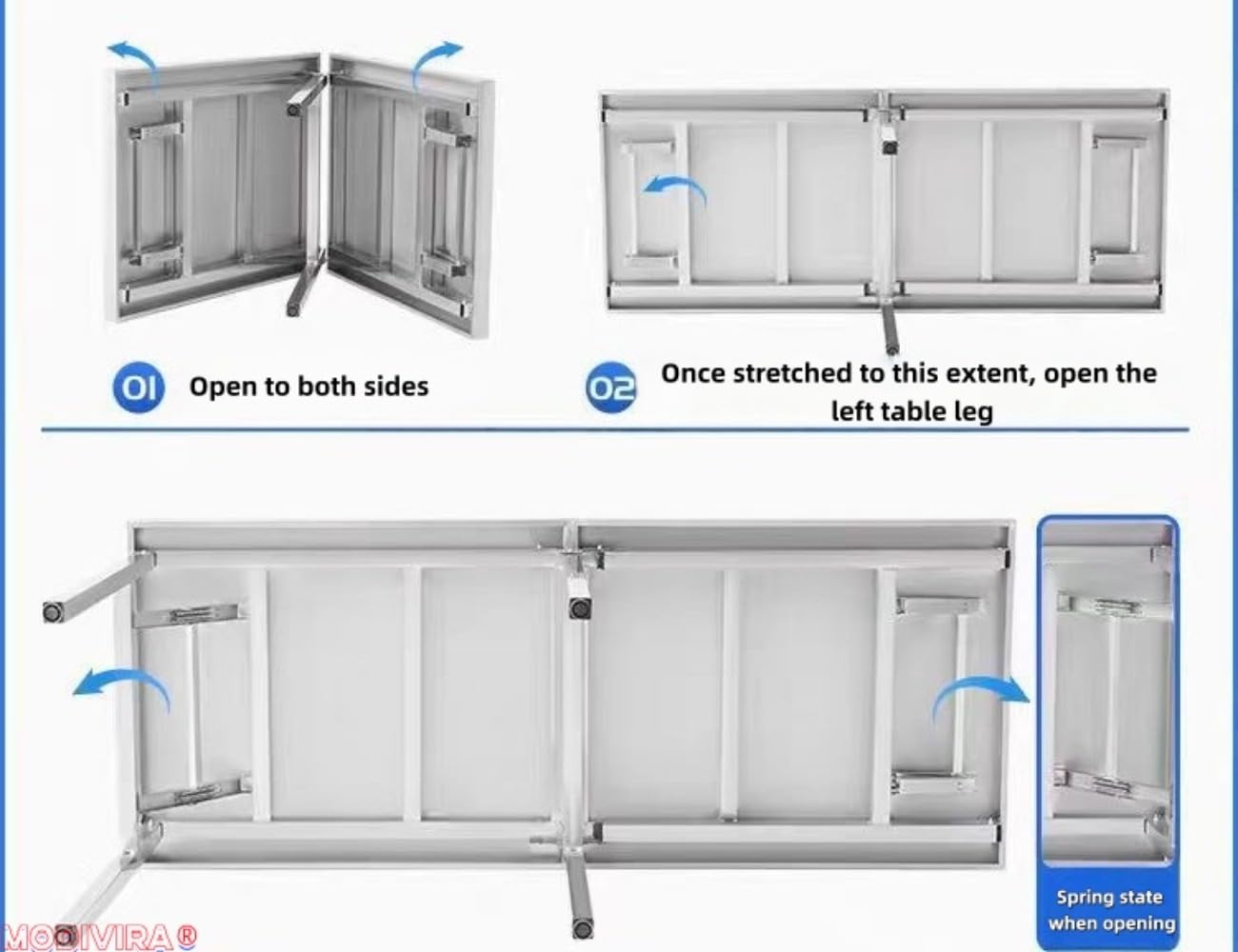 Heavy Du Inless - Tavolo da lavoro pieghevole in acciaio, 160 cm, per casa, commerciale, all'aperto e campeggio, portatile e facile da usare