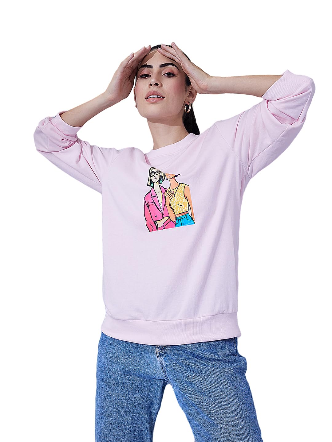 athena lifestyle Women and Girls Polyester Regular fit Long Sleeves Round Neck Solid Knitted Smart Casual Sweatshirt-picture-20