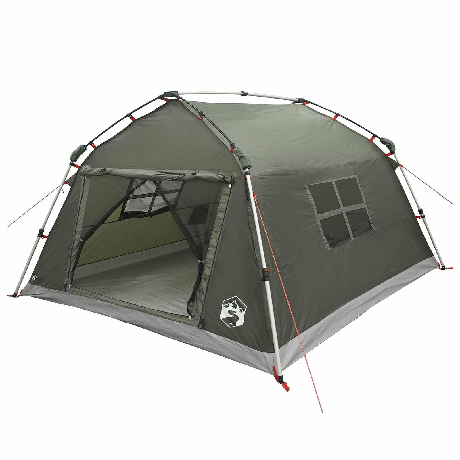 Tenda rapida impermeabile per 2 persone, verde, poliestere 185T con fibra di vetro