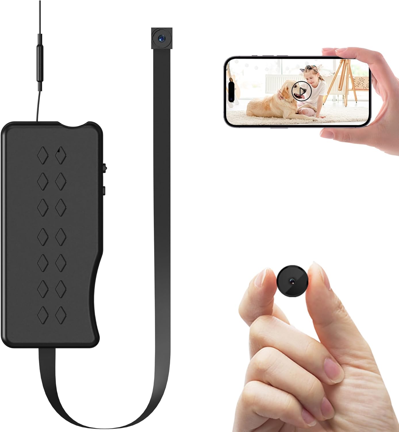 1080P Mini Hidden Digital camera, Spy Cam with Sensible Movement Detection, Transportable Nanny Cam for House Safety, Wi-fi Small DIY Module Digital camera, Movement Activated Recorder, Assist 128GB SD