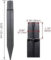 Vista 2 de 8 piezas de estaca de antorcha de 8.26 pulgadas, estaca de luz de sendero de plástico, repuesto de luz de sendero, estaca solar de plástico ABS