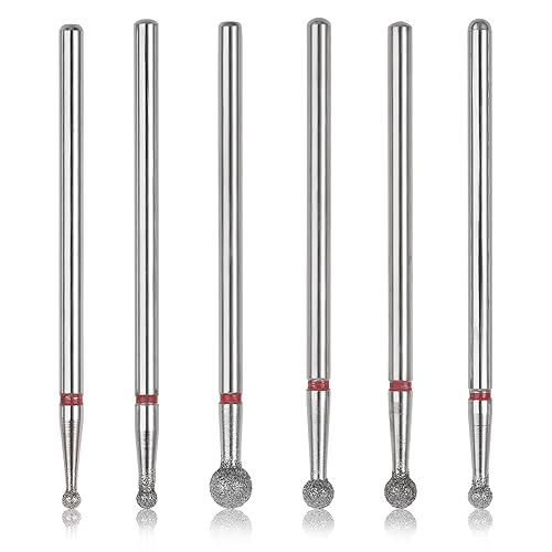 Paquete de 6 brocas para uñas, limpieza de cutículas de 332 pulgadas, taladro de uñas para uñas de gel, juego profesional de brocas de diamante para