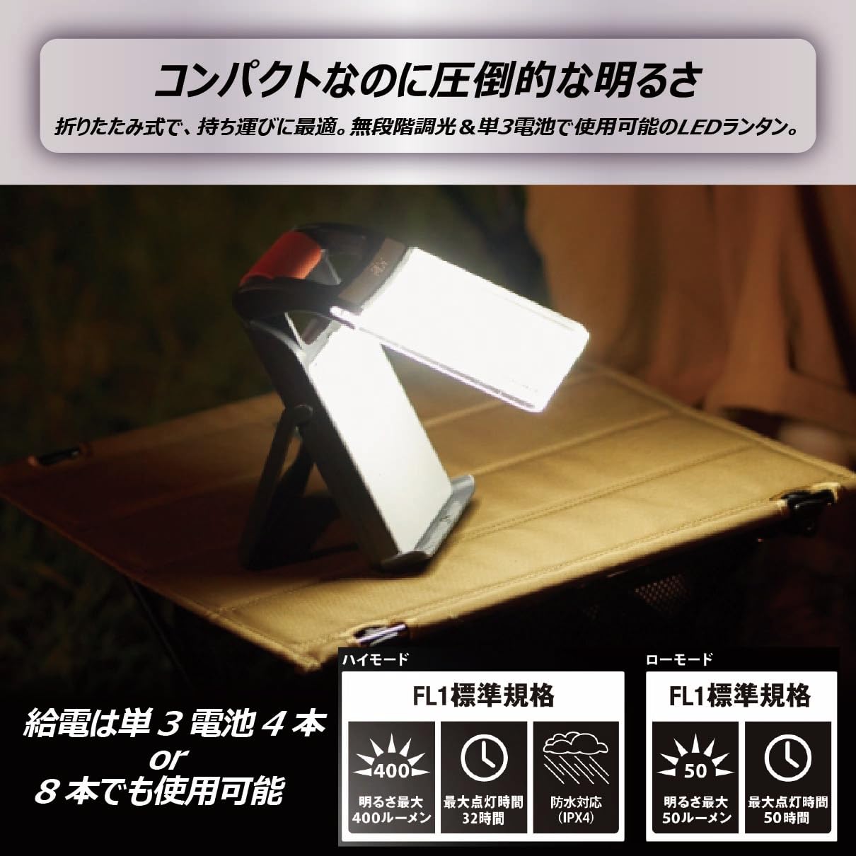 Amazon.co.jp: エナジャイザー LED 折りたたみランタン (明るさ最大400