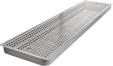 Drip Tray Stainless Steel,Kegerator Beer Drip Trays,30" Length 7" Width Rectangular Stainless Steel Beer Surface Mount Drip Tray,No Drain,for Home Bar Mini Fridge Without Drain