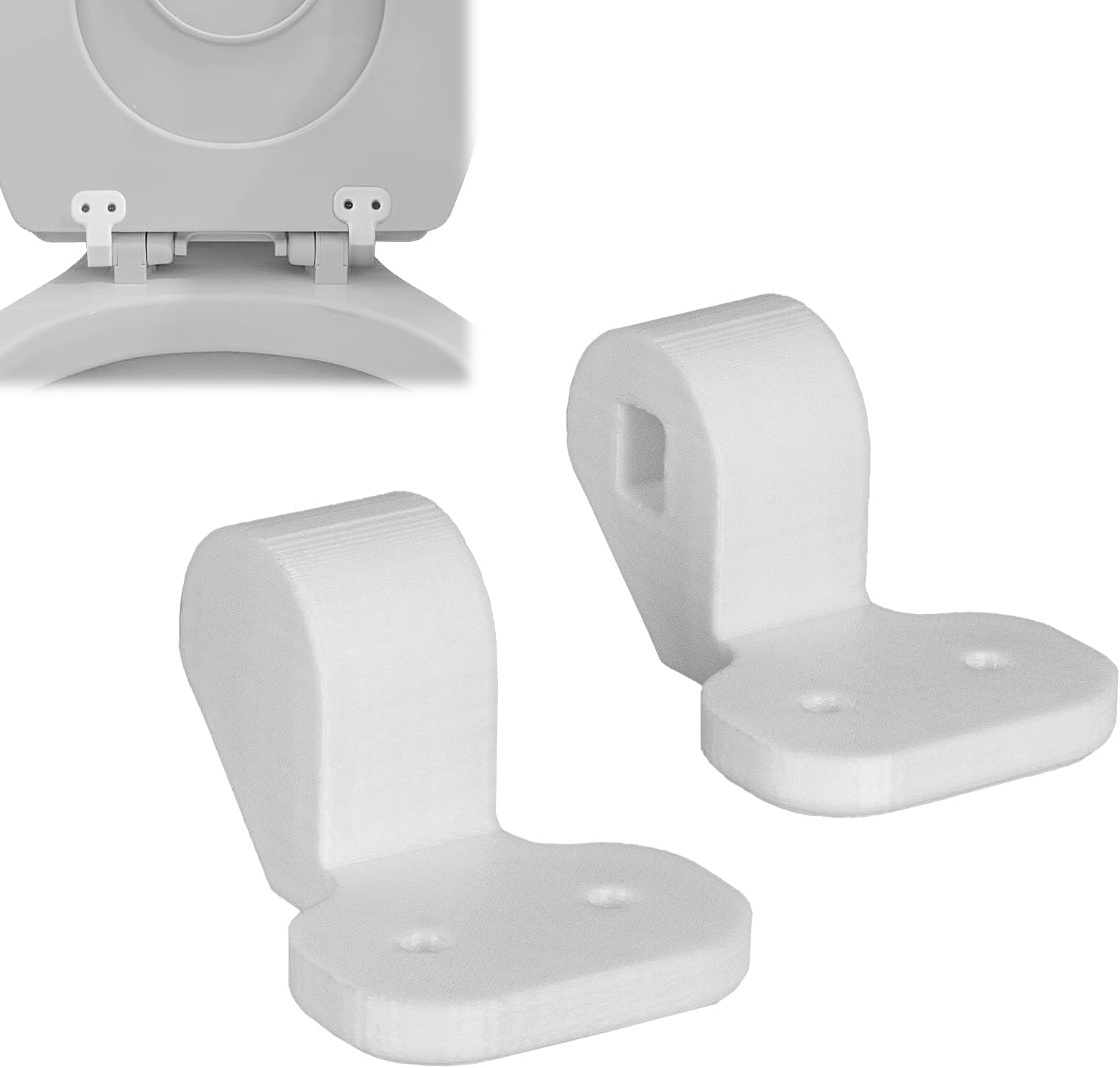 Hinge Bracket Replacement Compatible with Bemis/NextStep2 - Hardware Mounting Kit with Screws, White Mounting Hardware Kit toilet seat hinges replacement for Easy Installation