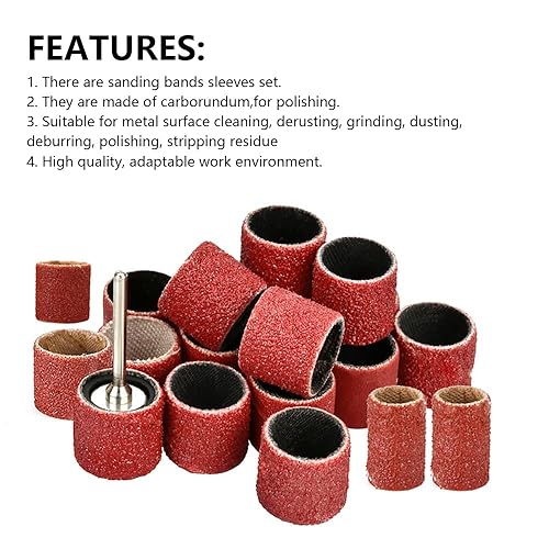 Miniatura 5 de Juego de 97 tambores de lijado para lijadora de tambor, incluye 92 piezas de manguitos de lijado de tambor (60#120#240#320#) y 5 mandriles de tambor