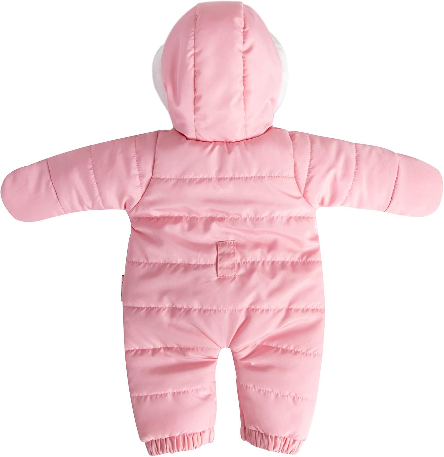 Doll Clothes Winter Romper Hooded Romper Outfit Snowsuit Warm Faux Fur Jumpsuit Fits 16" American Girl Doll (Pink Romper with Socks)
