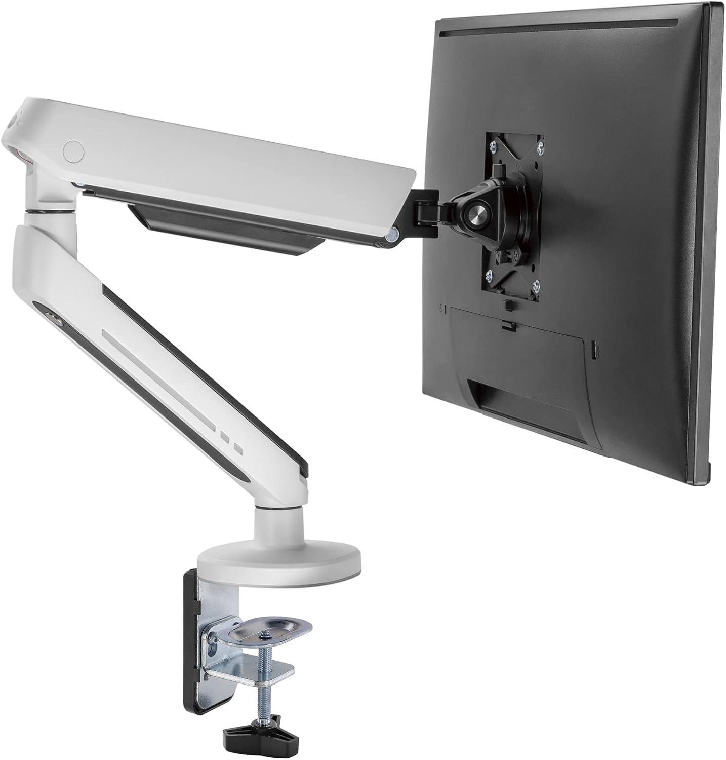 SIIG Single Monitor Desk Mount with Built-in Ambient Relaxing RGB Lights, for 17” to 34” Flat or Curved Screen, Articulating Monitor Stand (CE-MT3J11-S1)