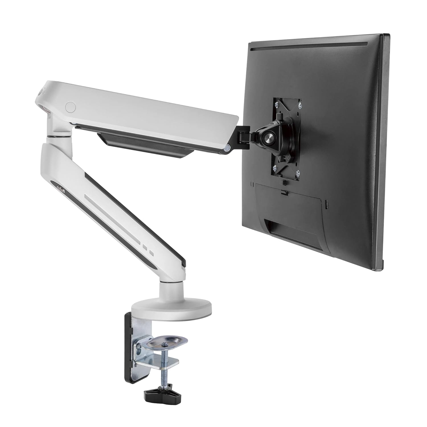 SIIG Single Monitor Desk Mount with Built-in Ambient Relaxing RGB Lights, for 17” to 34” Flat or Curved Screen, Articulating Monitor Stand (CE-MT3J11-S1)