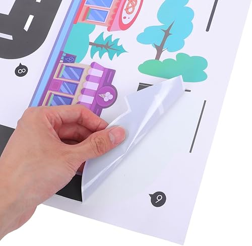 Miniatura 5 de 2 hojas de calcomanías de pared de semáforo para decoración de habitación de niños y niñas, diseño duradero de caricaturas para automóvil y riel,