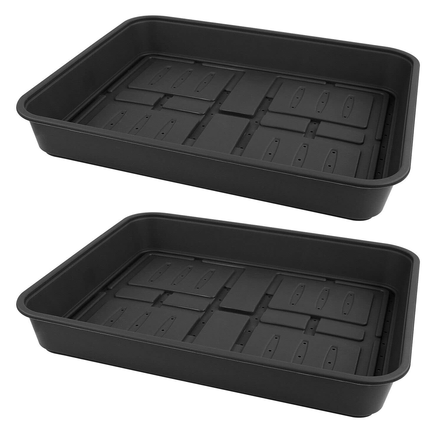 AGP ADVANCED GLOBAL PRODUCTIONS Large Gravel Tray Garden Greenhouse Flower Pot Planter Patio Vent Lid Propagator Cover (2 BLACK GRAVEL TRAYS)