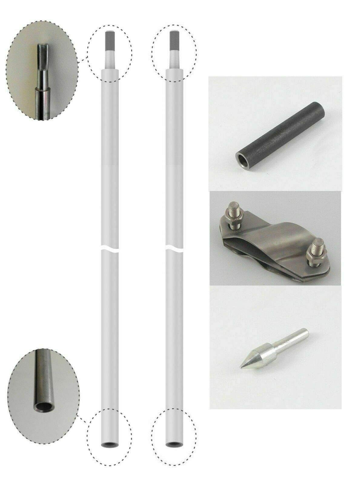 Tiefenerder Erder Erdung Staberder Ø20mm V4A Edelstahl SET 1,5m 3,0m 4,5m 6,0m Zusammensetzung (SET 3,0m Ø20 2x1500mm)