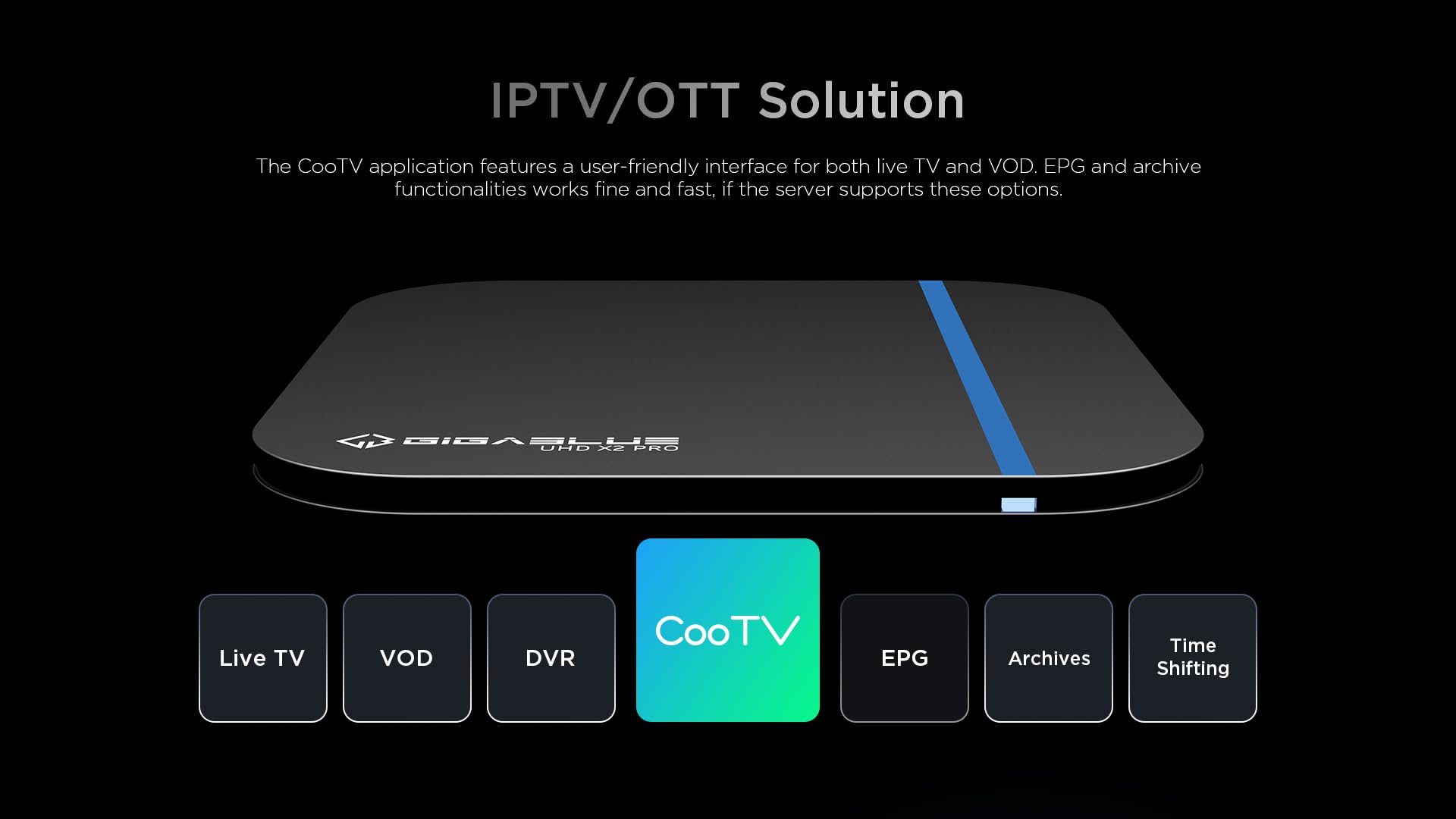 GigaBlue UHD X2 PRO 4K Streaming Box | Android 12 | WiFi 6 | 4 GB RAM 32 GB ROM | Allwinner H618 Quad-Core | HDMI, USB, LAN | IP Stalker TV i OTT Media Player