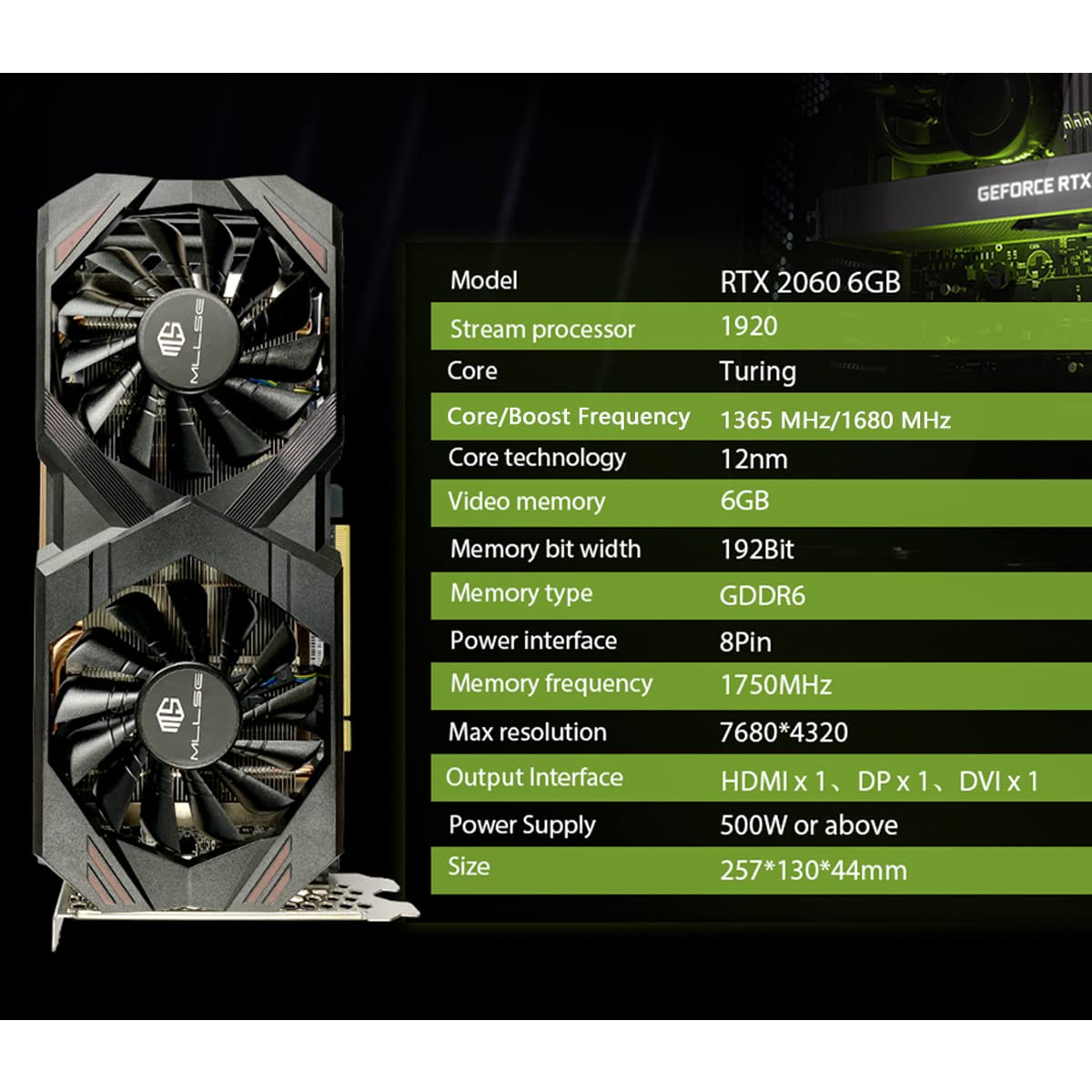 Amazon | Mllse GeForce RTX 2060 6GB グラフィックスボード デュアル 