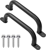 Vista 1 de Paquete de 2 asas de seguridad negras de 13 pulgadas para parque infantil al aire libre, mango de juego de metal, barras de agarre para columpios